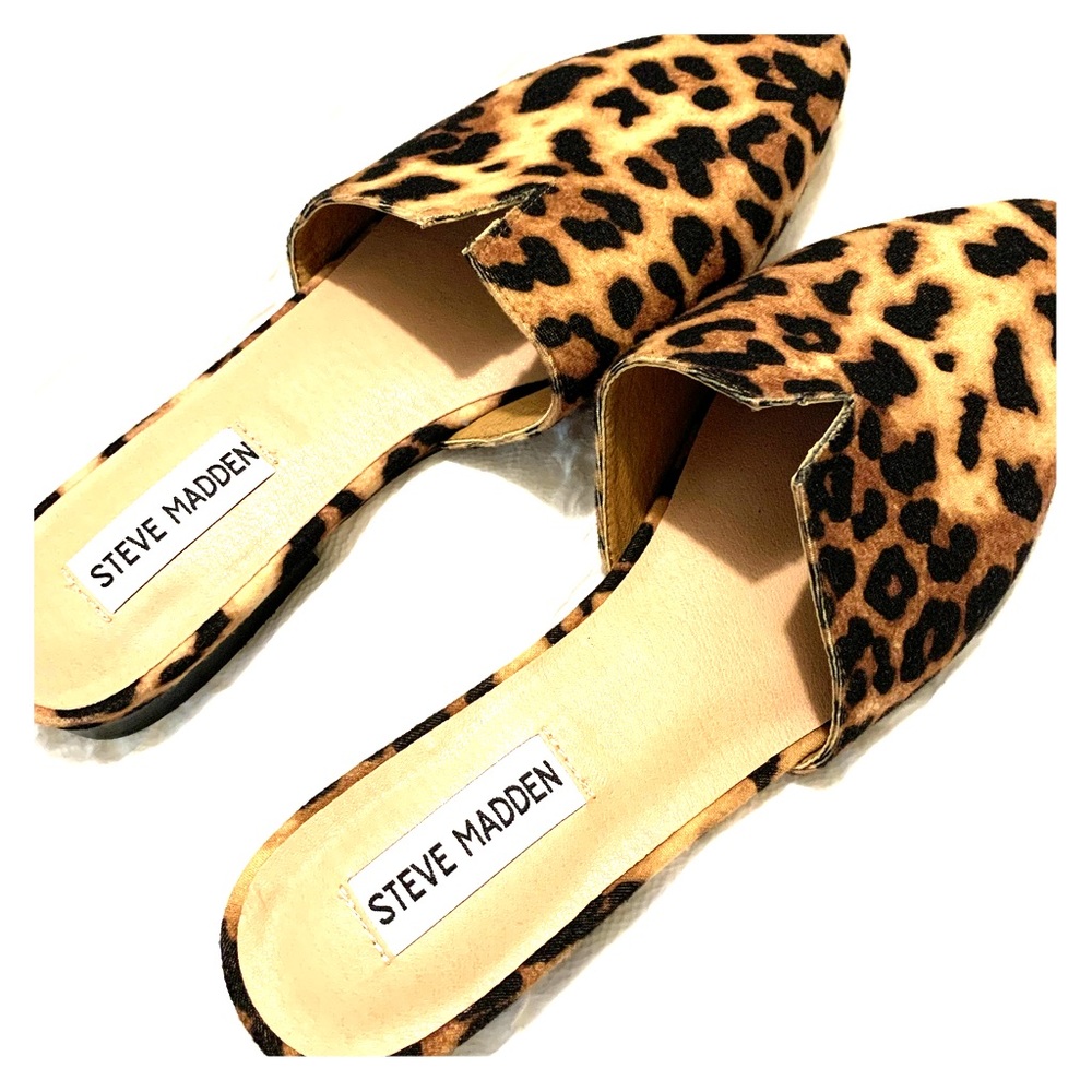 Leopard print slip on flats
